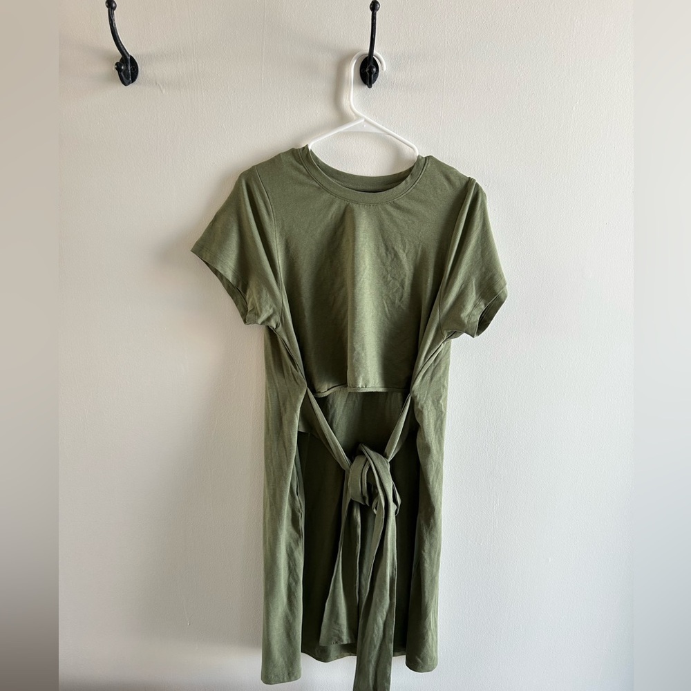 Kindred Bravely Esme Tie Nursing & Maternity Dress | Olive XXL